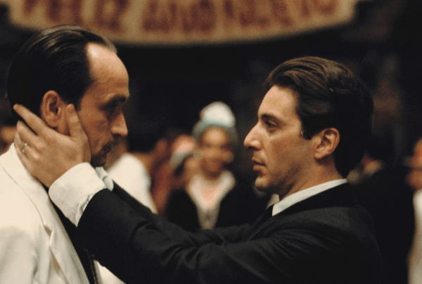 Michael Corleone (Al Pacino) confrontant Fredo (John Cazale) dans Le Parrain 2, scène emblématique illustrant le dilemme éthique et la rupture familiale